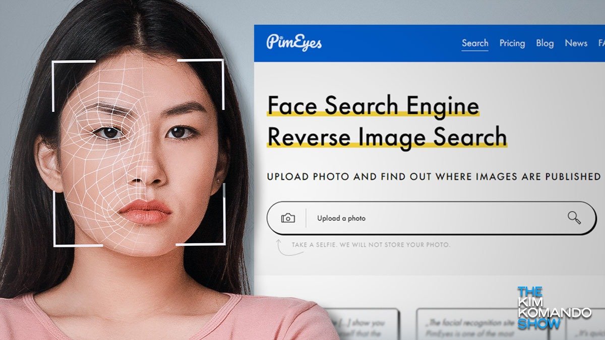 Exemple d’utilisation de PimEyes, moteur de recherche d’images inversées spécialisé dans la reconnaissance faciale, permettant d’identifier où une photo est publiée en ligne grâce à l’IA.