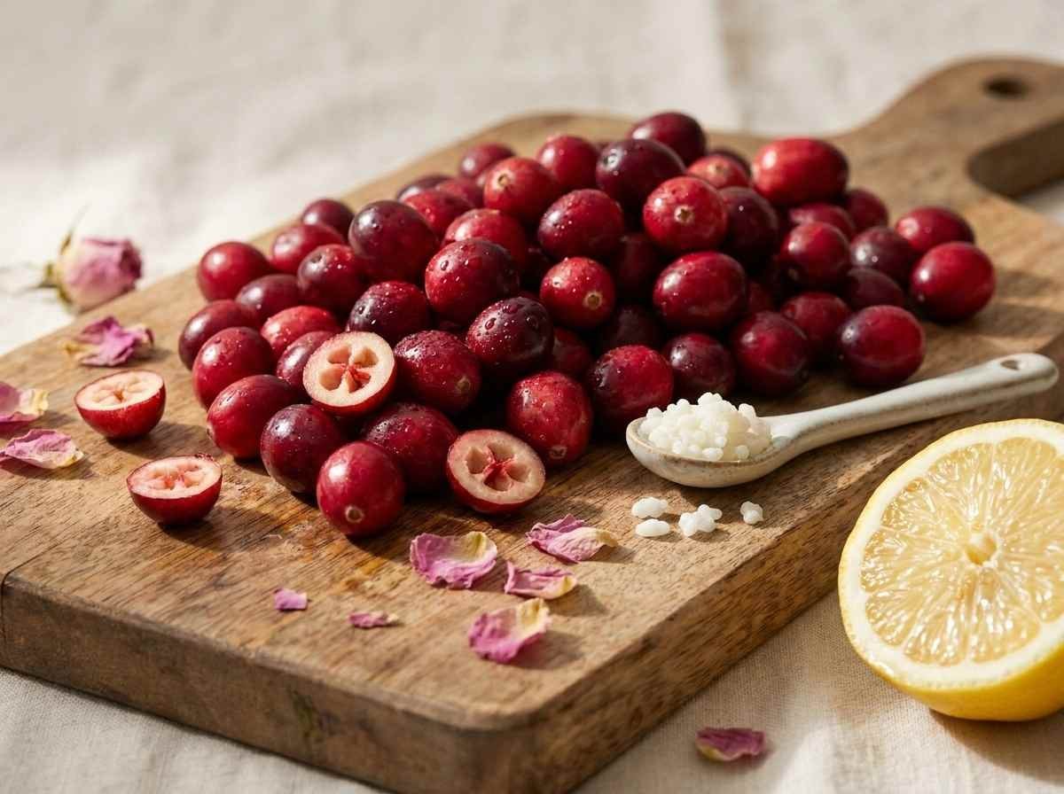 Cranberries fraîches et ingrédients naturels, composition du complément alimentaire Leevna